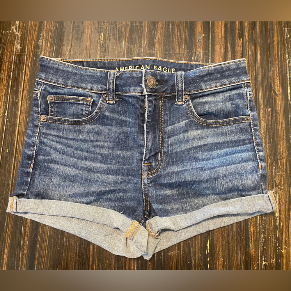 American Eagle Dark Blue Denim Shorts